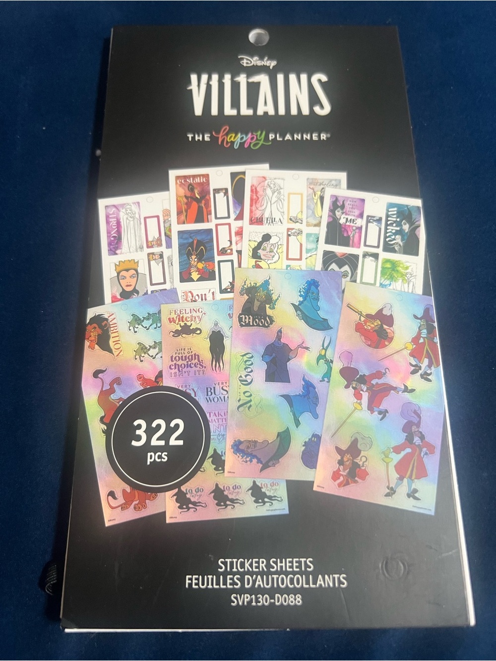 Disney Villains Holographic Sticker Sheets - Rainbow Multicolor